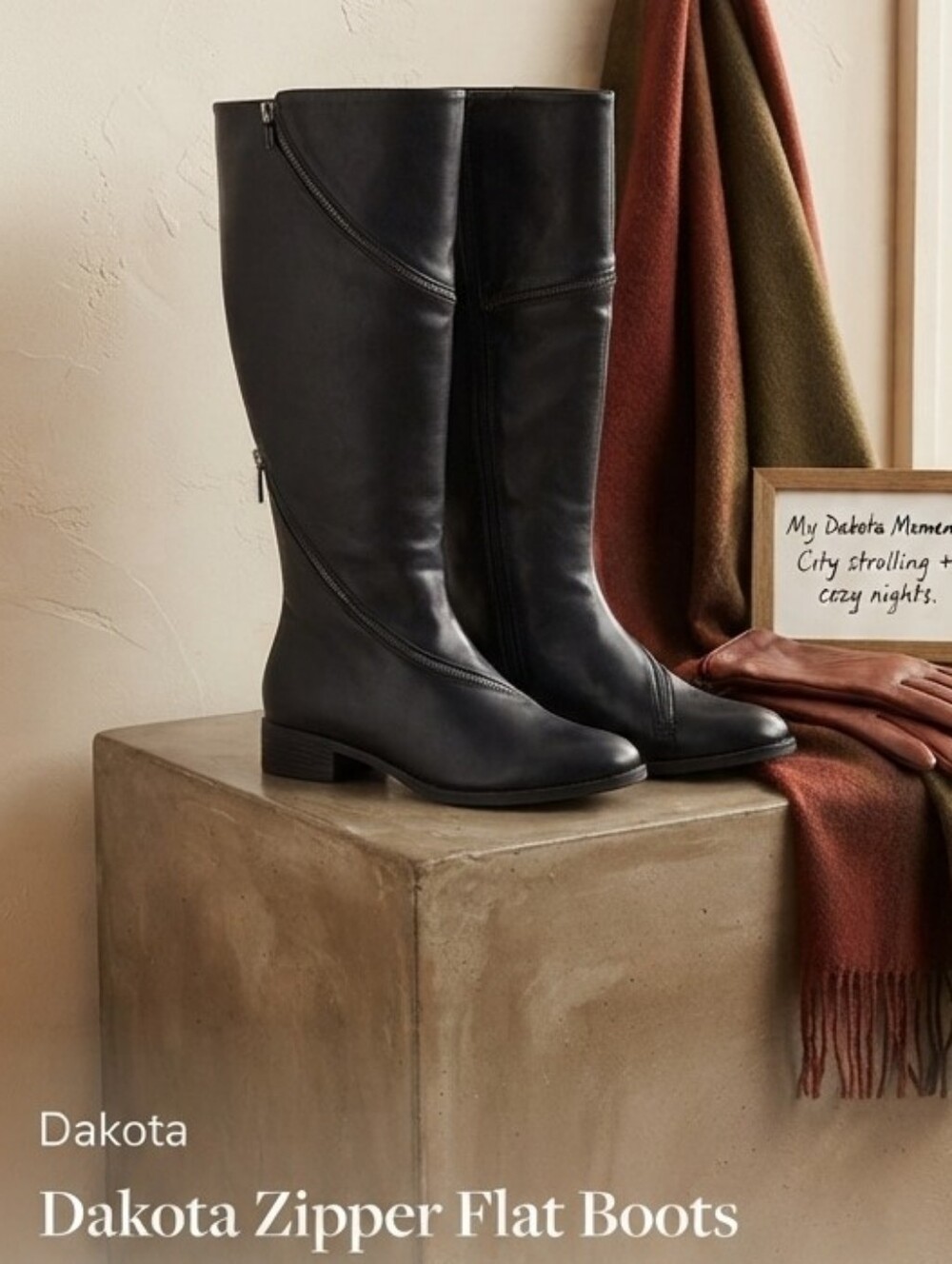 Dakota Zipper Flat Boots
